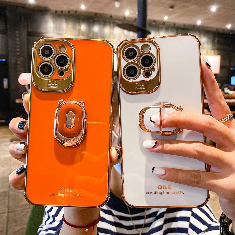 

Luxury electroplating phone cases for iphone 14 Plus 13 12 Pro MAX 11Pro XS XR X SE 6 7 8 plus Holder Ring Grip Case