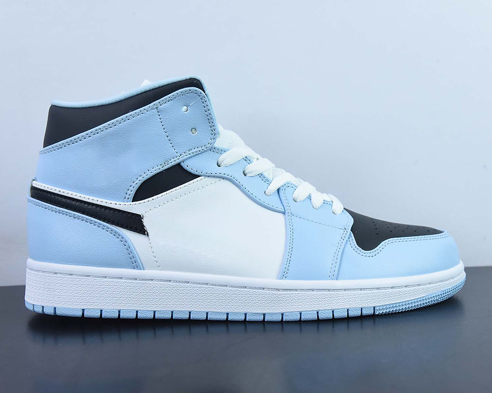 

Shoes Jumpman 1 Mid GS Ice Blue 1s Black-Sail-White Outdoor Sneakers Whit, #1