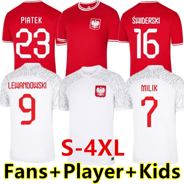 

16-4XL Poland Soccer Jerseys LEWANDOWSKI jersey 2022 MILIK PISZCZEK PIATEK GROSICKI KRYCHOWIAK ZIELINSKI BLASZCZYKOWSKI player version men kids football shirts, 2022 home