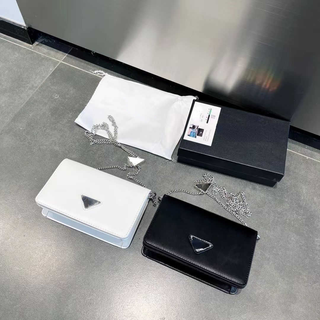 

Luxury Designer Shoulder Bags Crossbody Bag Tote Female Fashion Triangle Chain New Light Multi-function Small Square bag Gift Box Packaging Factory Direct Sales, Black