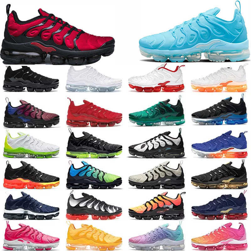 

NEW Running Shoes tn plus max air running shoes men women vapor Tennis Ball University Blue Triple Black Coquettish Purple Yolk Bubblegum Cherry, Tn (27)39-47