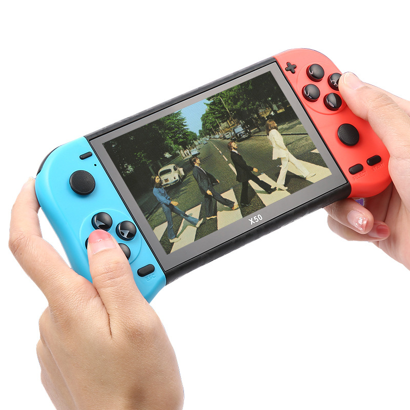 

X50 Handheld Portable Arcade Game Console 5.1 inch Screen X19 Pro X7 X12 Plus Games Player 8GB Storage Classic Retro Gaming for FC NES MD SFC GBA Kids Xmas Gift