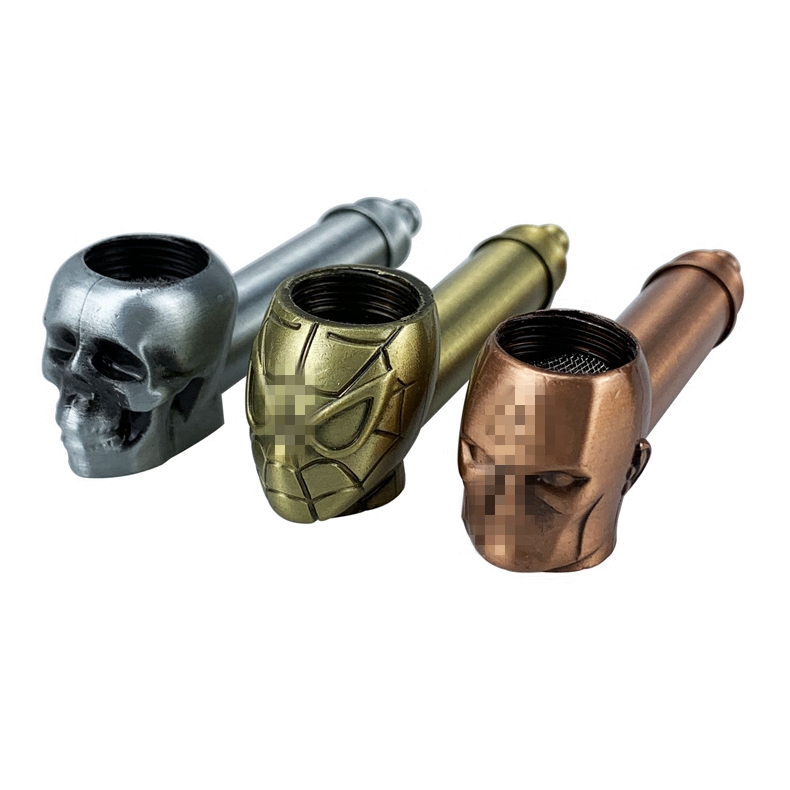 

Colorful Skull Spider Multi Style Pipes Dry Herb Tobacco Filter Tube Portable Zinc Alloy Removable Handpipes Hand Smoking Cigarette Holder DHL