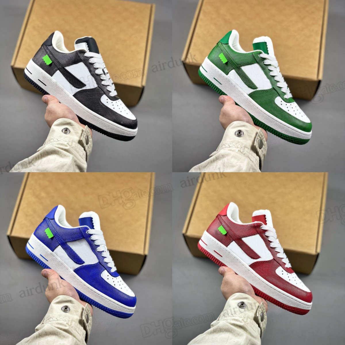

2023 Hottest Designer Sneaker Virgil Casual Shoes 1s 1 Calfskin Leather Abloh White Green Red Blue Letter Overlays Platform Low Top Sneakers Size 35.5-48.5