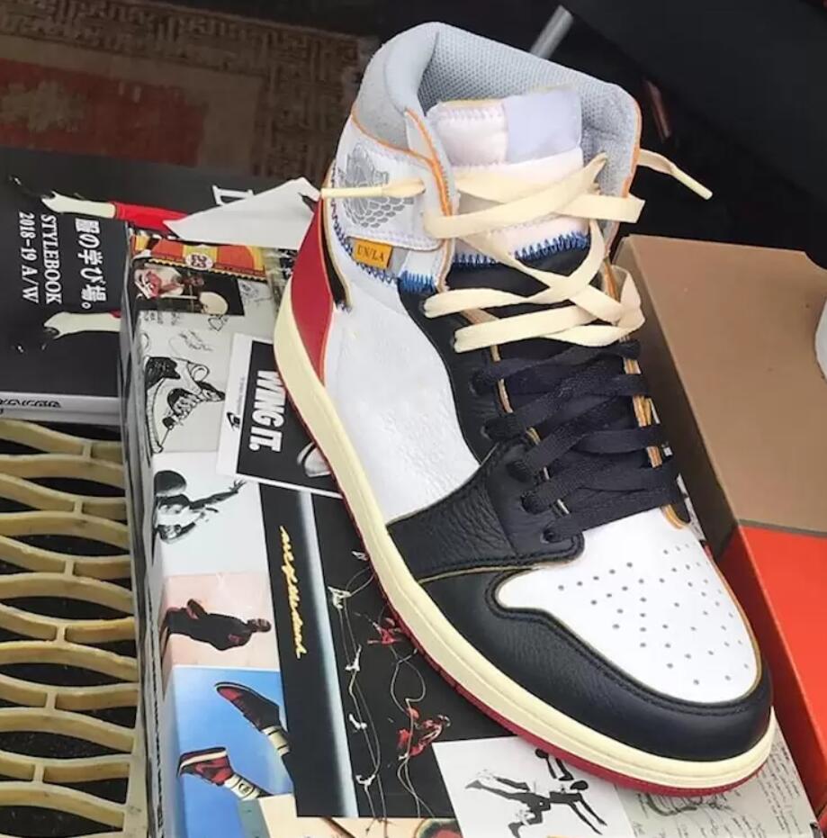 

2023 Authentic Union Shoes 1 High OG NRG Los Angeles Black Toe Blue Red 1S Mens Women Basketball Sports Sneakers With Original box