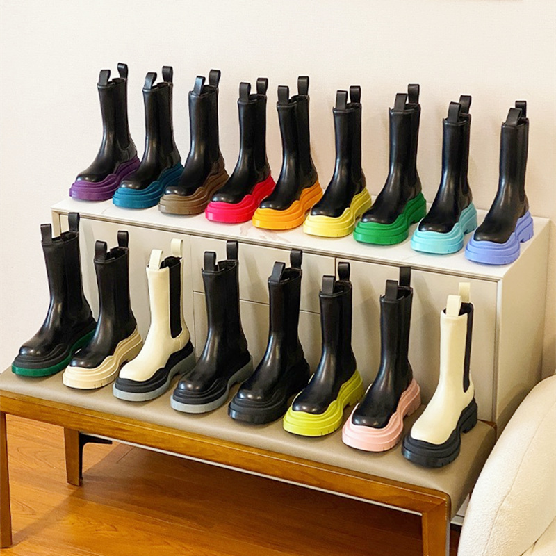 

Boots Martin Chelsea Boots Platform Booties Autumn Winter New High Soled Mid-Leg Thin Anklereal Leather Outdoor Ankle Anti-Slip Bottega For Men Women Couples -45, Customize