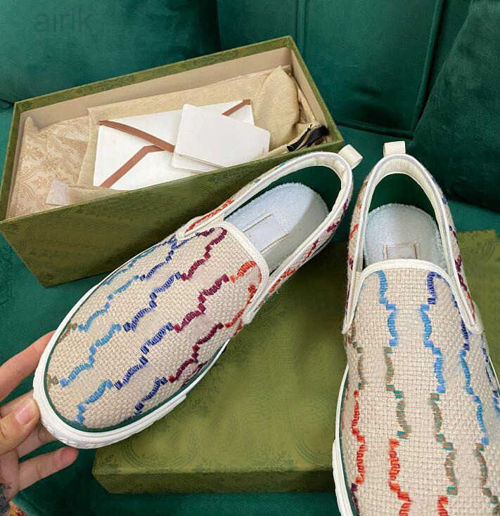 

2022 Luxury Designer Tennis 1977 Sneakers Men Women Canvas Shoes Linen Woven Shoe 1977 Classic Loafers Espadrilles Ace Rubber Soles Vintage, Colour2