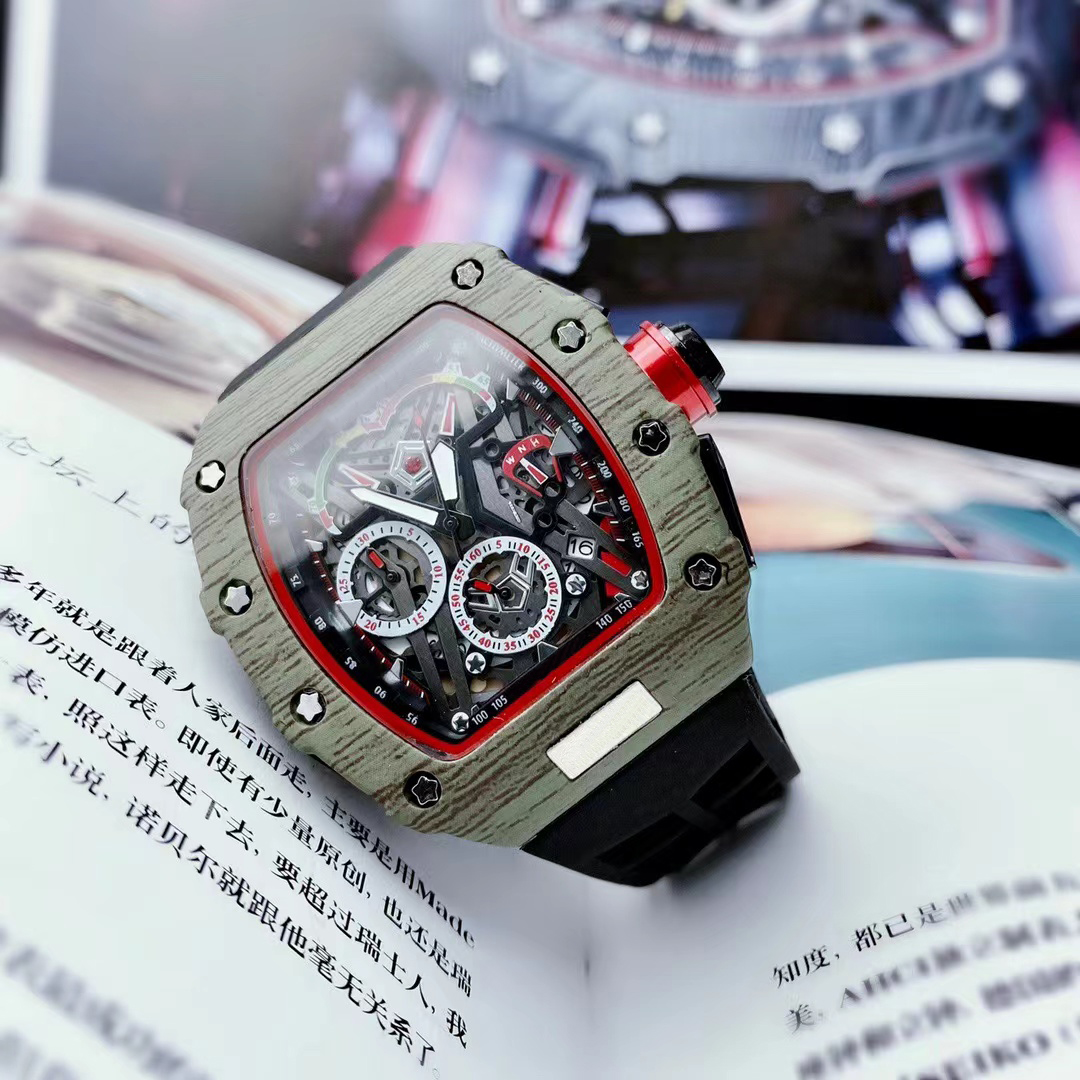 Montre de luxe à mouvement entièrement automatique, rm5003, cadran lumineux, pointeur, étanche en profondeur, boîte en acier inoxydable, montre s