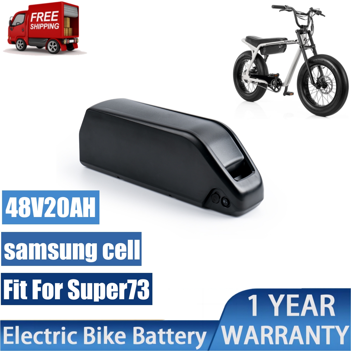 

Super73 ebike batteries 48v 20ah electric bike battery pack 36v 25ah with powerful 21700 samsung cell 50e for 500w 1000w motor