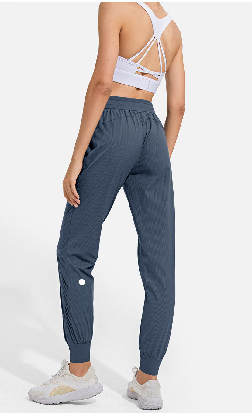 

Ll-ydk01 Trainer Pants Women' Trousers Yoga Outfit Loose Ninth Pants Excerise Sport Gym Summer Breathable Running Casual Long Ankle Banded Pant Elastic, Black