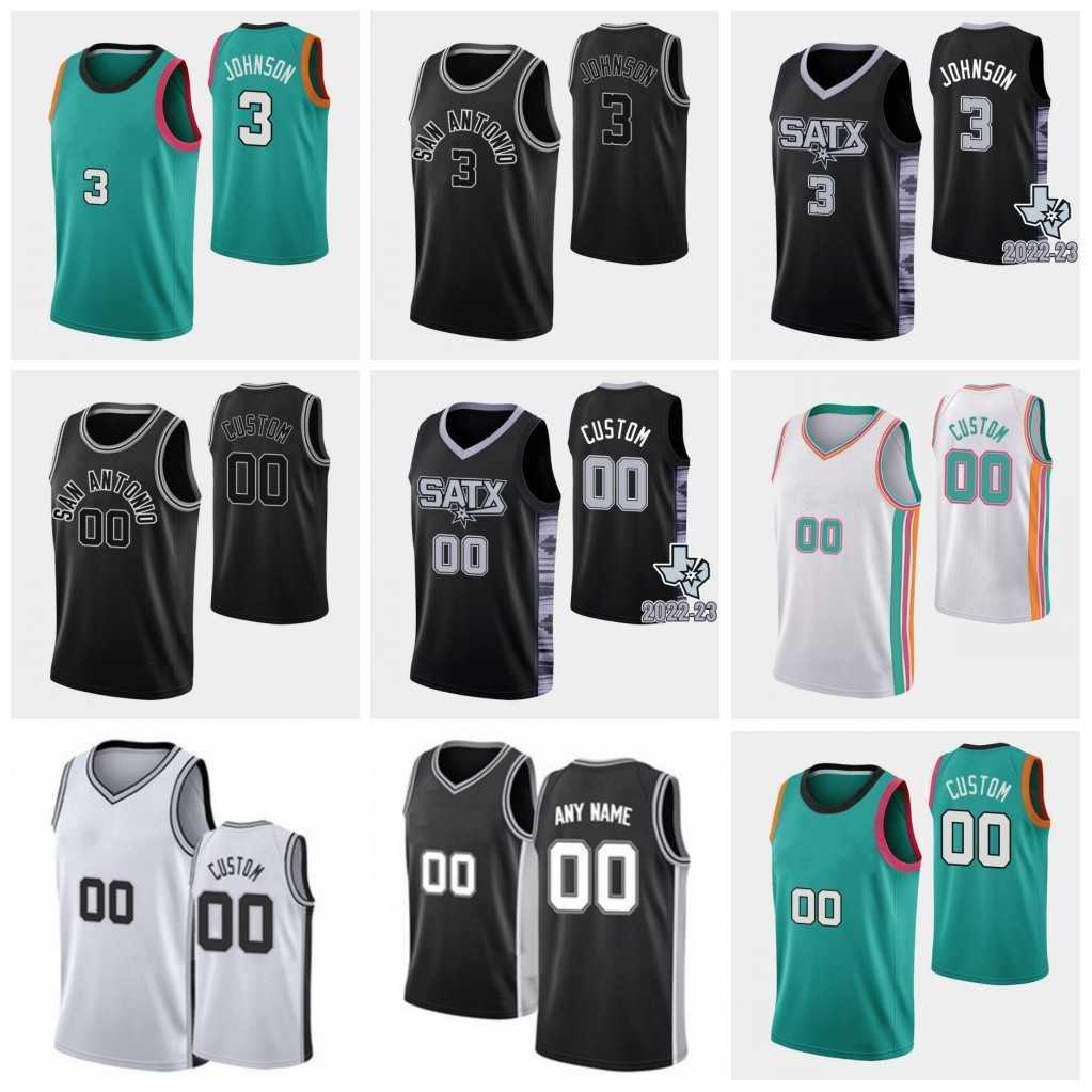 

Victor Wembanyama Manu Ginobili Custom Basketball Jerseys San Antonios Keldon Johnson Spur Tim Duncan Jeremy Sochan Blake Wesley Jakob Poeltl Vassell 2023 City, As