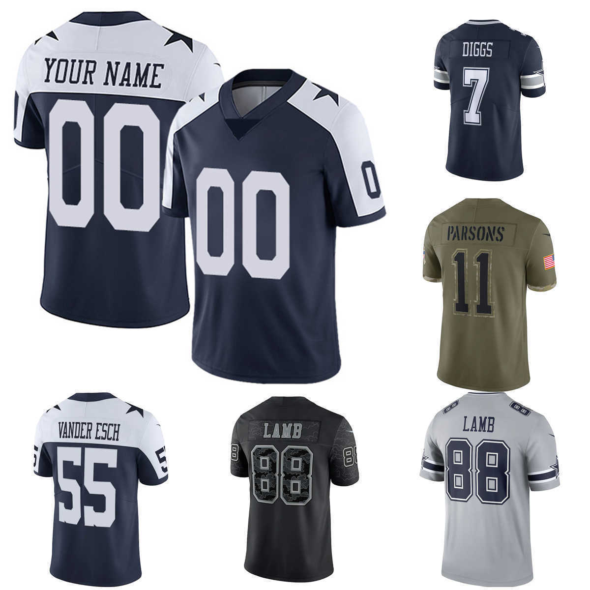 

Custom Football Jerseys Dallas''Cowboys''4 Dak Prescott 21 Ezekiel Elliott 88 CeeDee Lamb 55 Leighton Vander Esch 11 Micah Parsons, Women only s-xxl