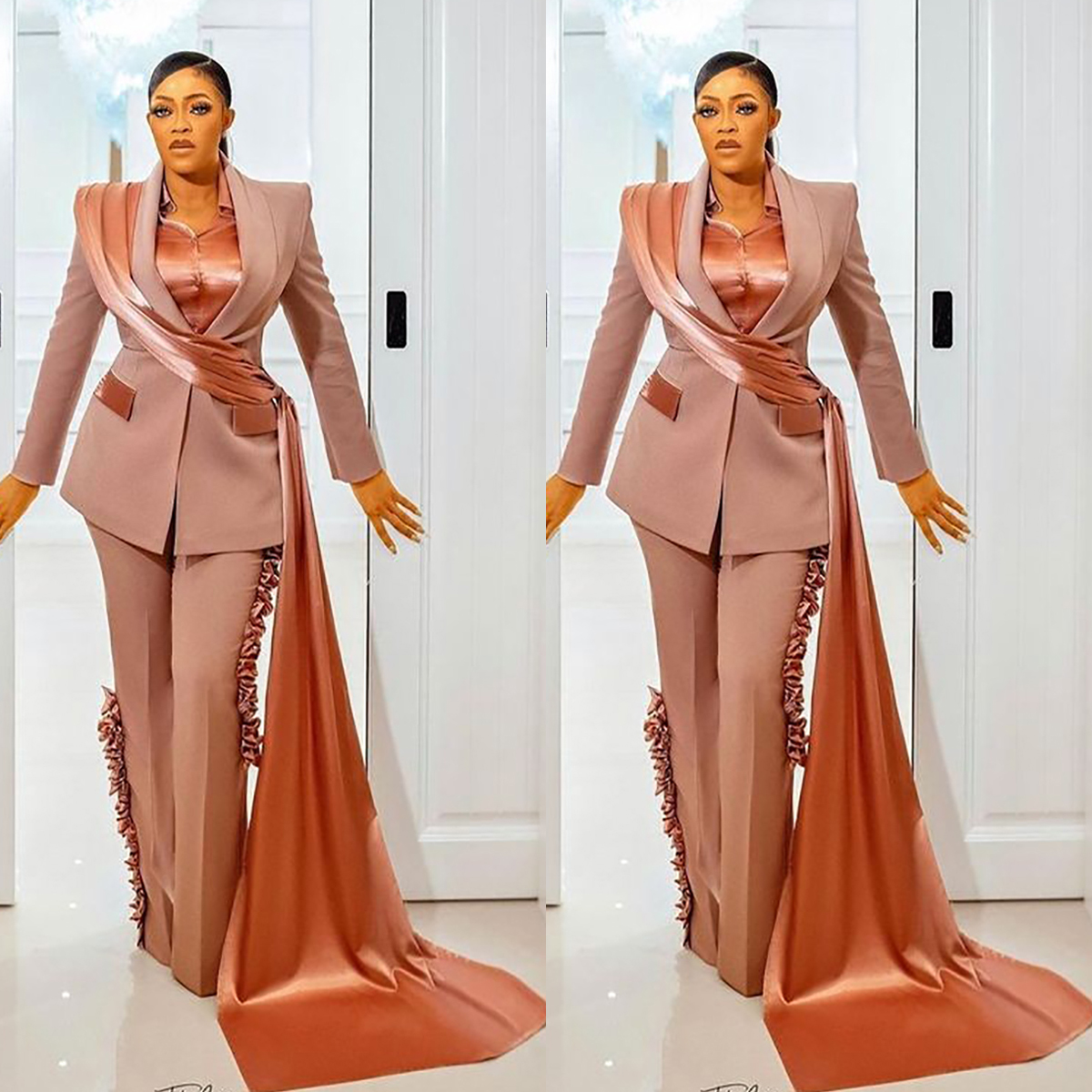 

Designer Ruffles Mother Of The Bride Pant Suits Formal Office Female Suit Lady Blazer Wear Prom Party Business Outfits