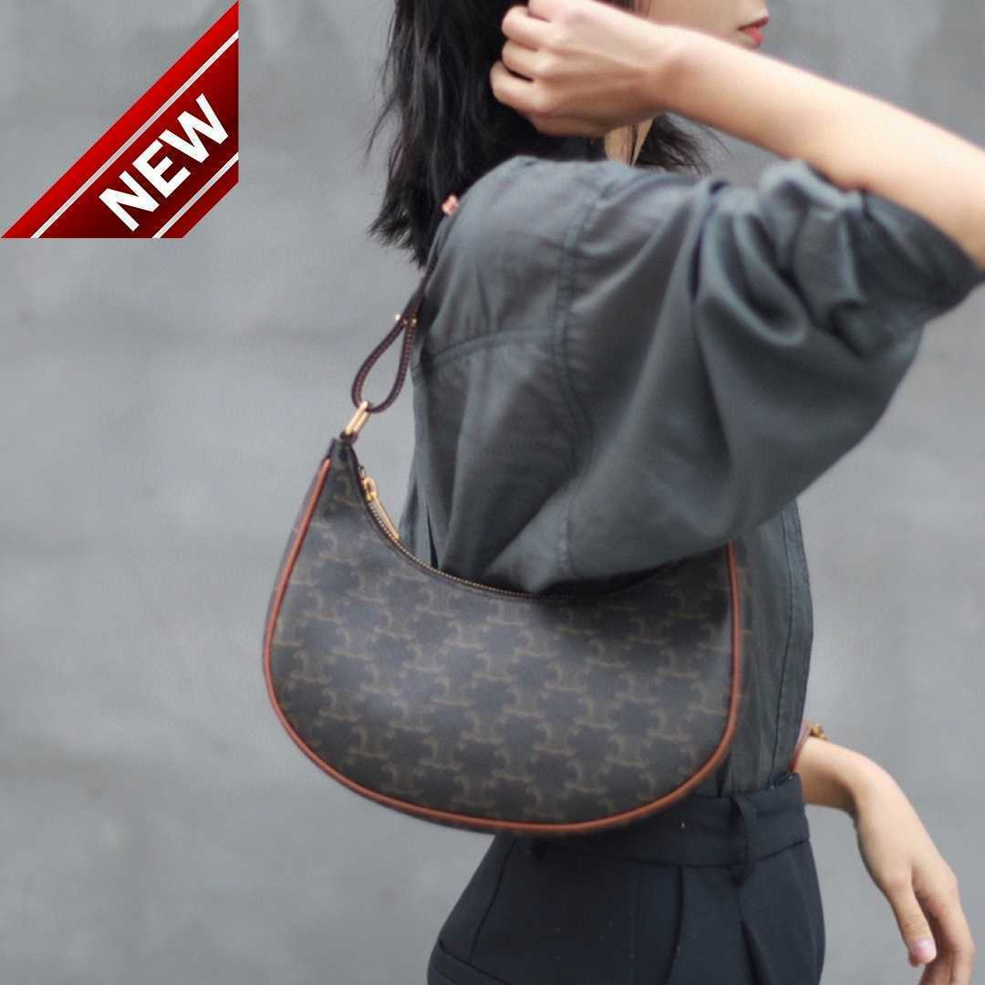 

Women's Designer Bags 2023 New Fashion Lisa Same Old Flower Triumphal Arch Underarm Women's Single Shoulder Portable Stick Factory Direct Sales, Brown gift box