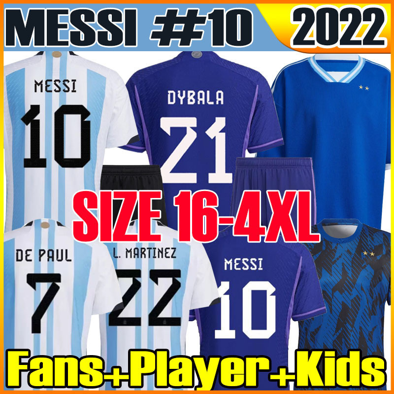 

4XL 22 23 Copa America ARGENTINA soccer jerseys L.MARTINEZ finals KUN AGUERO fans player version 2022 2023 DI MARIA Maradona champions men kit socks full sets football, 2022 home patch