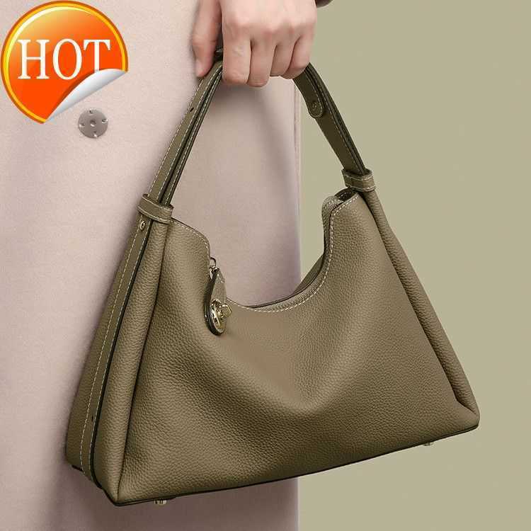 

Luxury Designer Handbags Leather Armpit Women's Senior Hands 2023 Autumn/winter New Fashion Everything Single Shoulder Cross Crescent Bag Factory Direct Sales, Advanced black