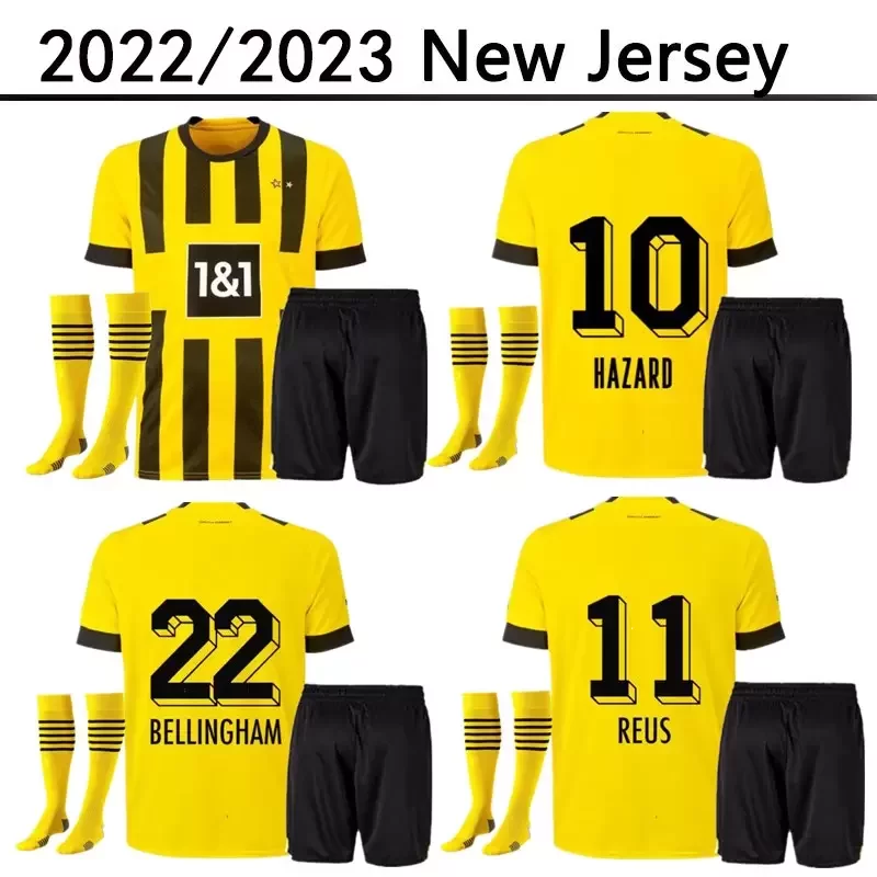 

23 soccer jersey kids kit socks Borussia HAALAND KAMARA 2022 2023 home away football shirt REUS BELLINGHAM HUMMELS REYNA BRANDT Dortmund maillot de foot FIF