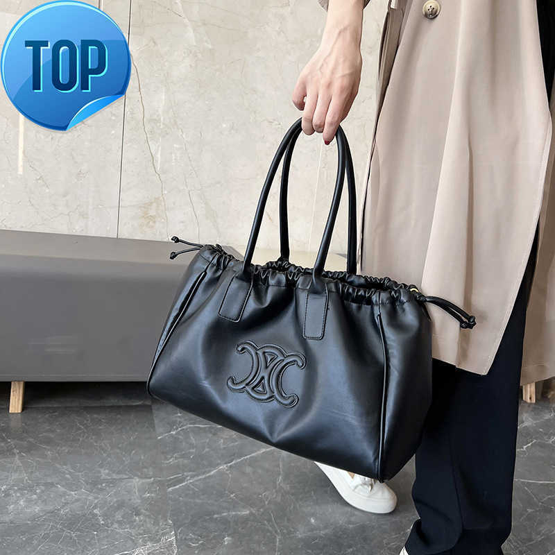 

Women's Designer Bags Triumphal Arch New Women One Shoulder Foreign Style Versatile Hand Tote Bag Drawstring Large Capacity Shopping Factory Direct Sales, Black1