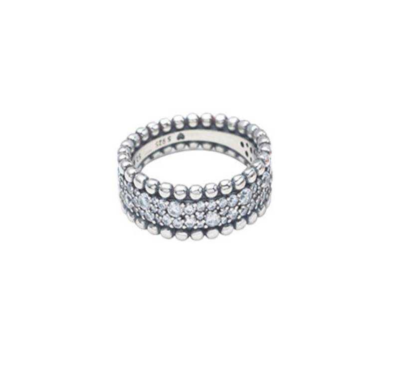 

Real 925 Sterling Silver Diamond RING fit Pandora Wedding Rings Engagement Jewelry for Women
