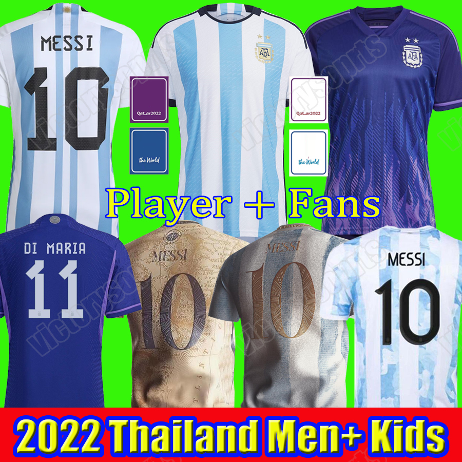 

Player Fans Version Argentina Soccer Jersey 21 22 Copa America Home Football Shirts 2022 2023 MESSIS DYBALA LO CELSO National Team MARADONA Men Kids kit uniforms, 2022 home