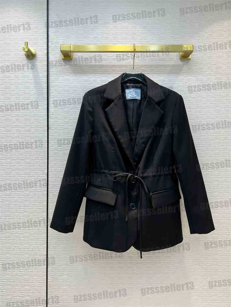 

Luxury Pd Black Blazers Jacket For Womens Designer Clothing Fashion Brand High Quality Corset Lapel High-end Lady Apparel
