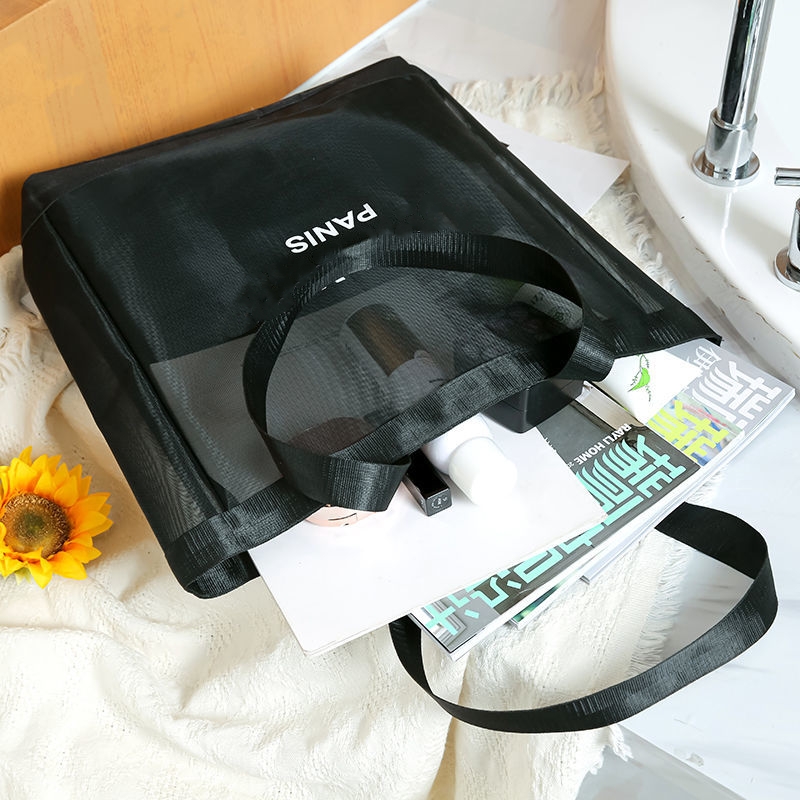 

C Classic White Logo Mesh Shopping Bag designer Luxury Pattern Travel Wash Bags Women Storage Meshs Case