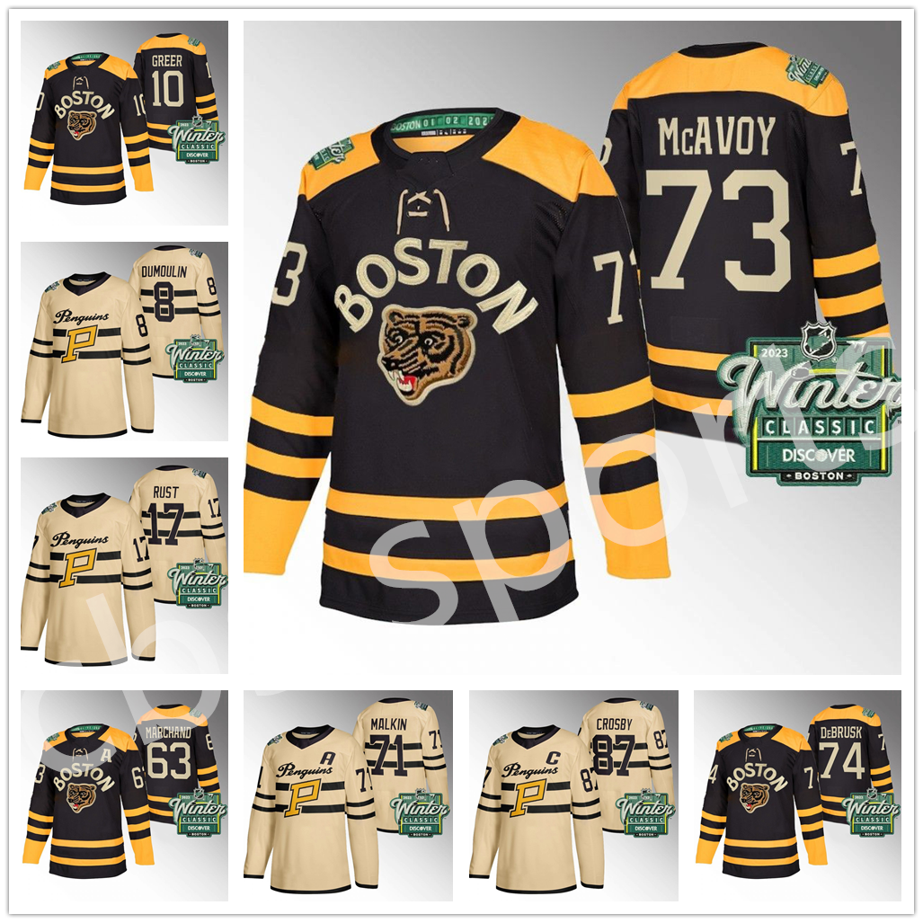 

Men Women Youth 2023 Winter Classic jersey Kris Letang Charlie McAvoy Sidney Crosby Guentzel Pastrnak Evgeni Malkin Brian Dumoulin Brad Marchand A.J. Greer jarry Rust, Picture