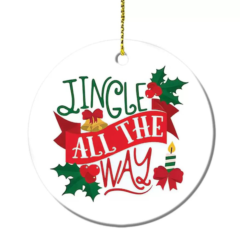 

3 inch Round Circle Star Heart Shaped Hanging Ornaments Custom Sublimation Blanks Ceramic Flat Christmas Decorations 1122