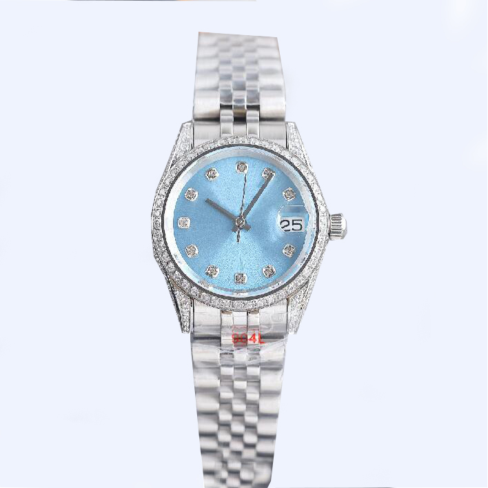 ST9 Womens Watch Diamond Watch Women's Log Round Dial 28mm 31mm 36mm Date Display Boutique Women's Watch Stainless Steel 904L Fully Aut-image-854555035