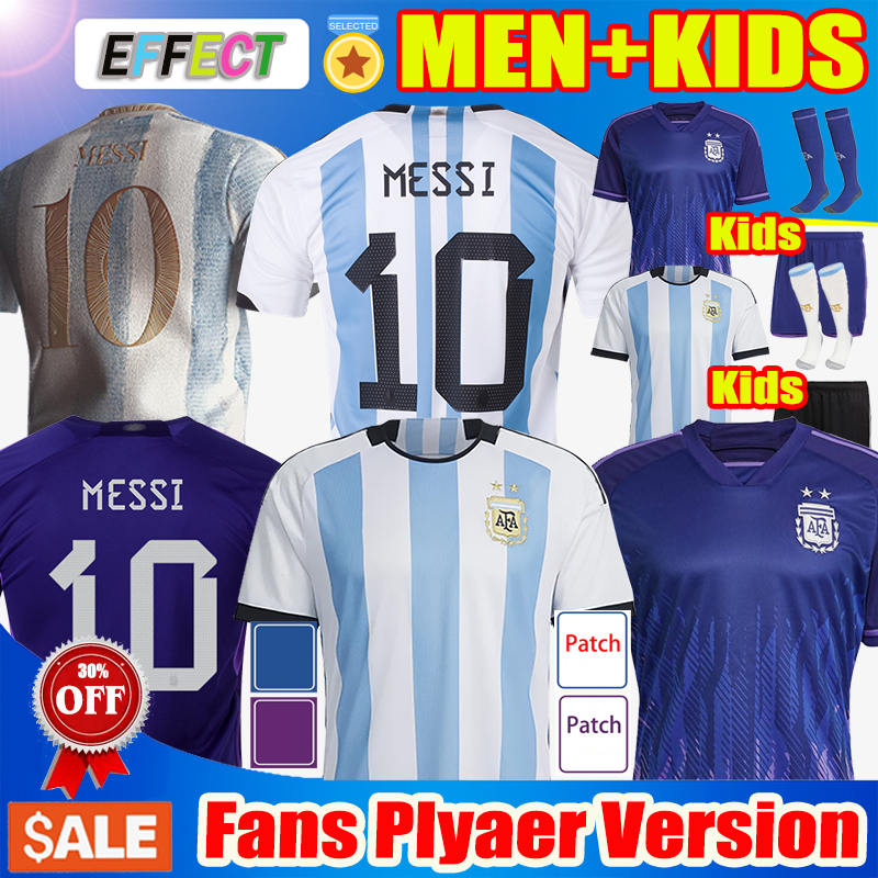 

Player Fans Version Argentina Soccer Jersey 22 23 Home Away 1986 Football Shirts 2022 MESSIS DYBALA DI MARIA National Team MARADONA Men WOMEN Kids kit uniforms Socks, Kids home 2022 +socks+patch