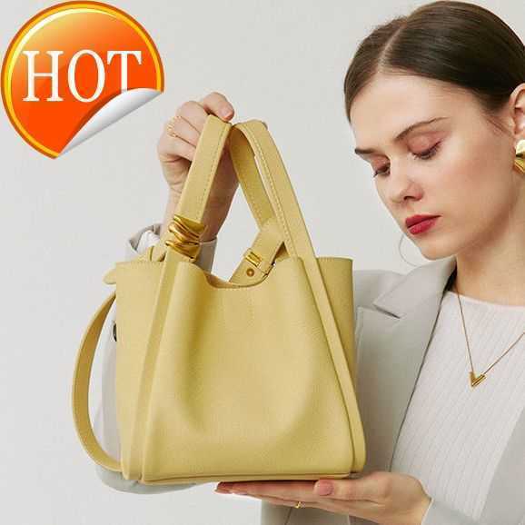 

Women's Luxury Designer Handbags Texture Leather Bucket Tote Bags 2023 New High-end Fashion Portable Shoulder Bag Factory Direct Sales, Iris