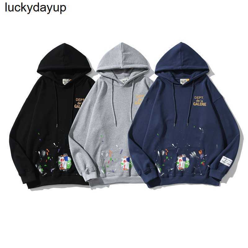 

Men' Hoodies designer Sweatshirts Winter New Galery dept Graffiti Print Men Women fashion Hoodie, Black