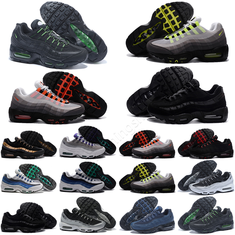

95 OG Mens Running Club Shoes Classic 95s Triple Black White Navy Blue Neon Soft Sole Grey Greedy Sneakers 20th Anniversary Grape Safari Designer Trainers, Color 2