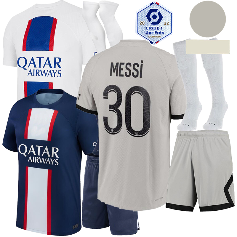 

adults suit soccer jerseys with socks 22 23 MBAPPE 2022 2023 DI MARIA WIJNALDUM SERGIO RAMOS HAKIMI fourth Maillots de football kit ICARDI VERRATTI third 4TH shir, Grey