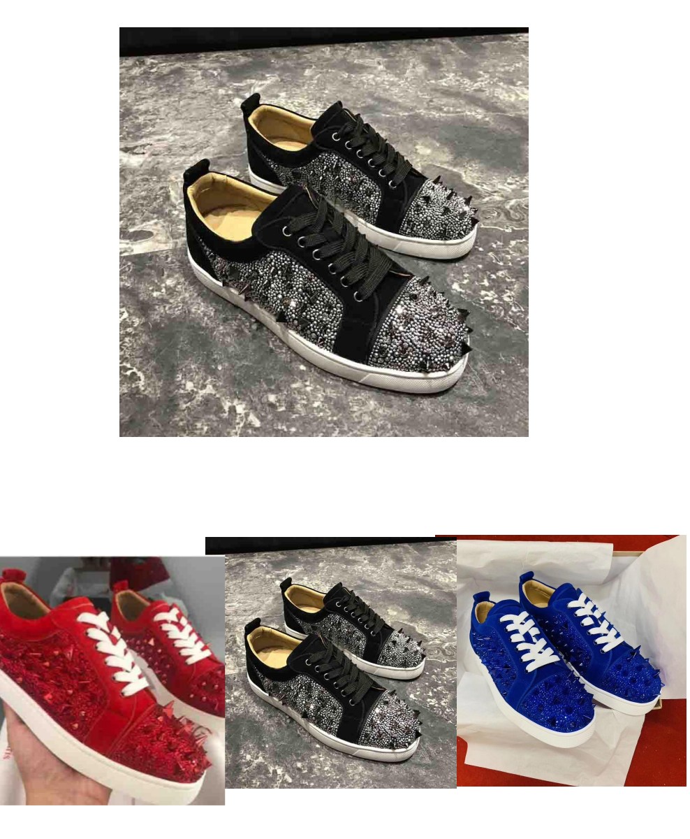 

Dress Shoes Leisure sneakers Luxury high-heeled shoes Red-soled flat-soled Classic fashionable leather diamond studs Designer Wedding party 35-47 Men and women Eu
