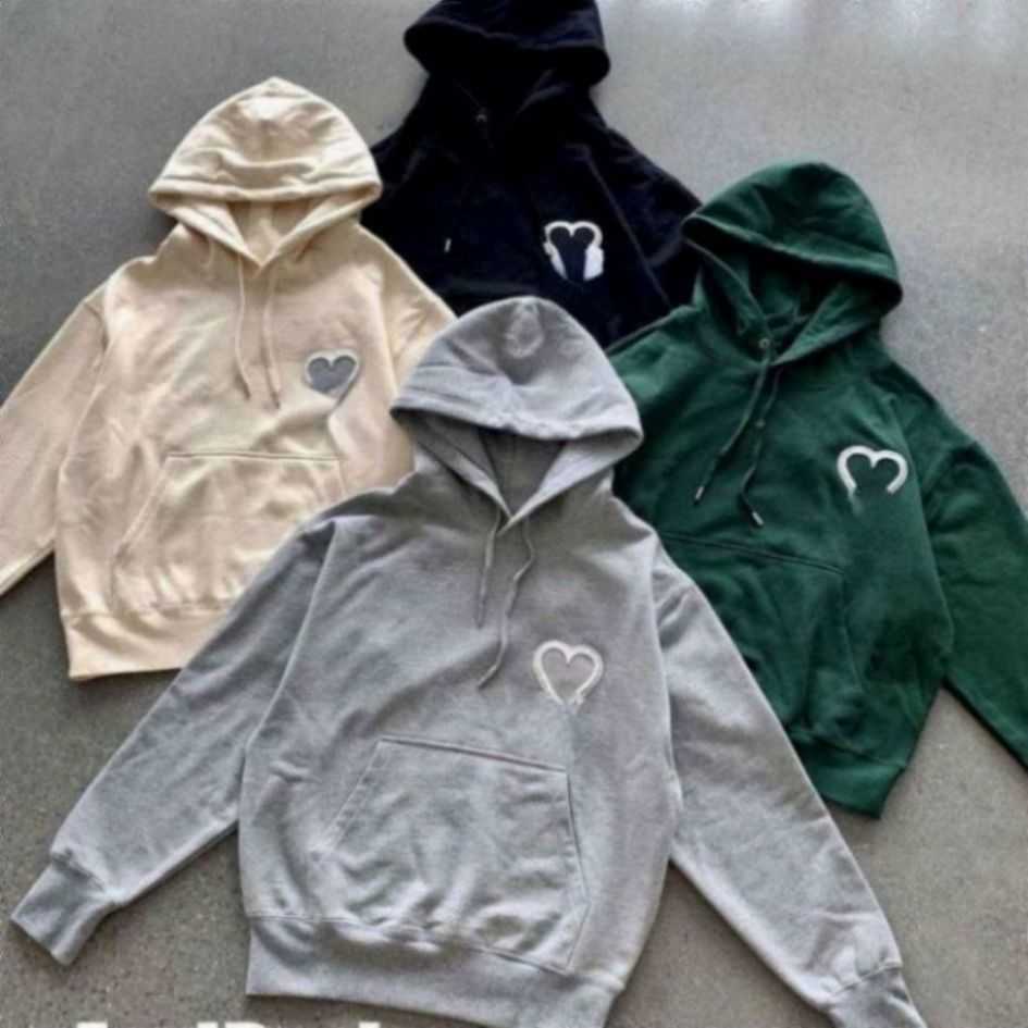 

Hoodie Male and Female Designers Amis Paris Hooded Highs Quality Sweater Embroidered Red Love Winter Round Neck Jumper Couple Sweatshirts sn44