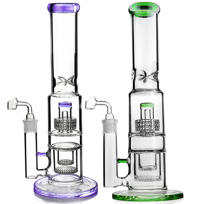 

15.4inchs Beaker Bong Hookahs Straight Tube Glass Bongs Water Pipe 18mm Bowl Shisha Heady Dab Rigs Waterpipe
