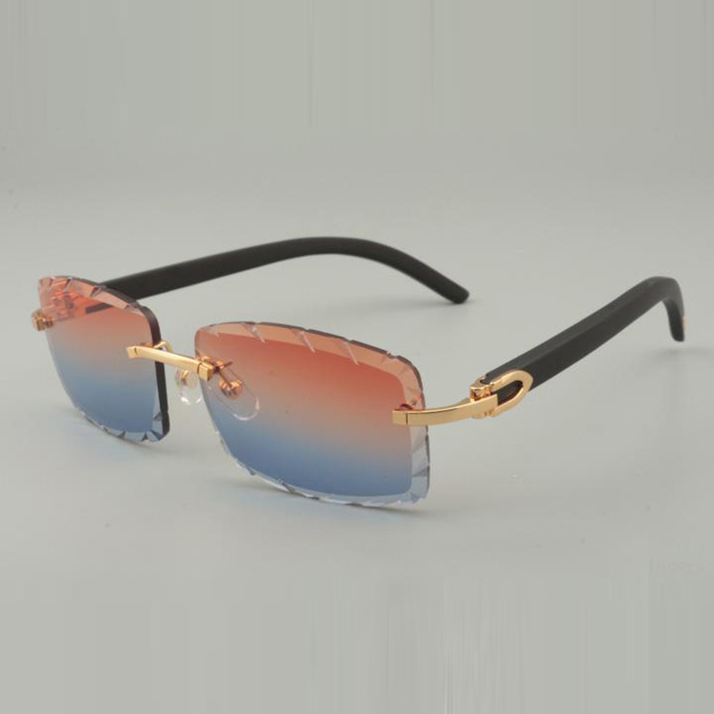 

Black wooden temples sunglass 8100915 with engraved lens 56mm