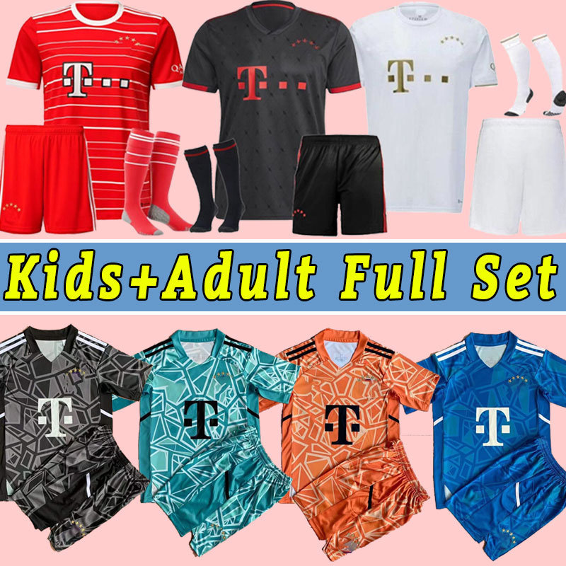 

Men Kids soccer jerseys 22 23 BAYERN MUNICH DE LIGT MANE GRAVENBERCH SANE Mazraoui MULLER DAVIES KIMMICH TEL football shirts Men COMAN 2022 2023 uniform Full Kit socks, Away