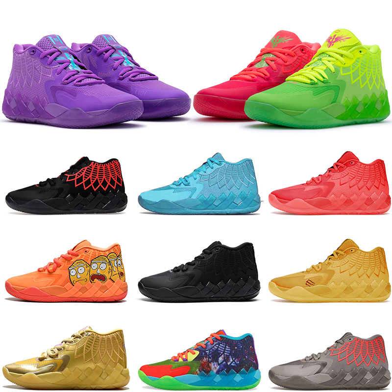 

2023 Authentic Mens Rick and Morty Basketball Shoes Black Red Blast Buzz Queen City Designer Fashion Lamelo Ball Mb.01 Unc Galaxy Not From Here Trainers Sneakers, Color#1 black blast