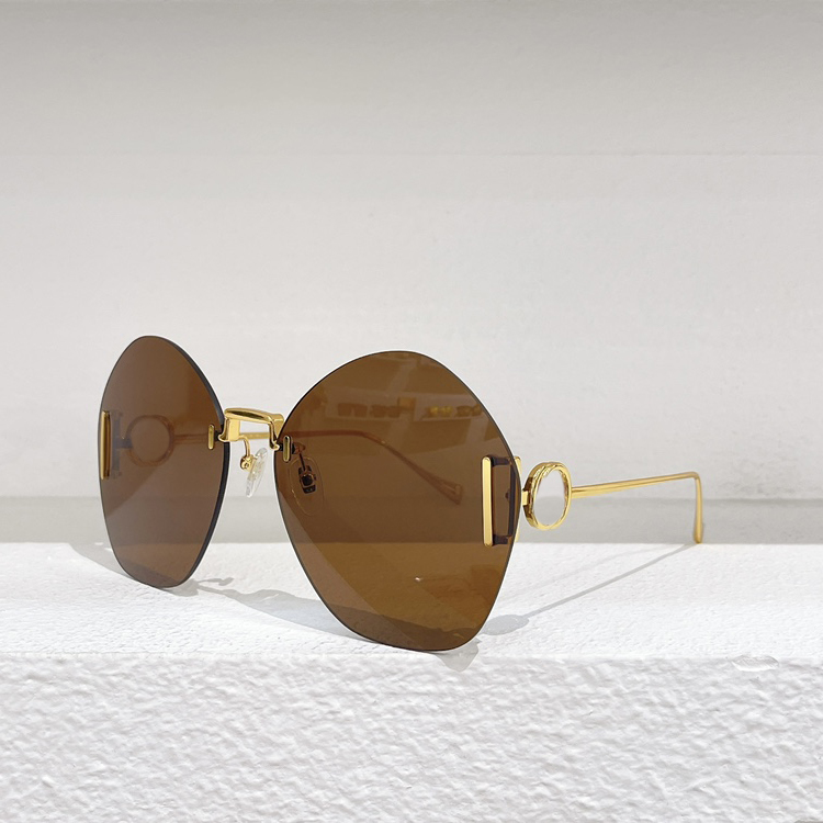 

Sunglasses For Men Women Summer 1203 Style Anti-Ultraviolet Retro Plate Oval Frameless Eyeglasses Random Box