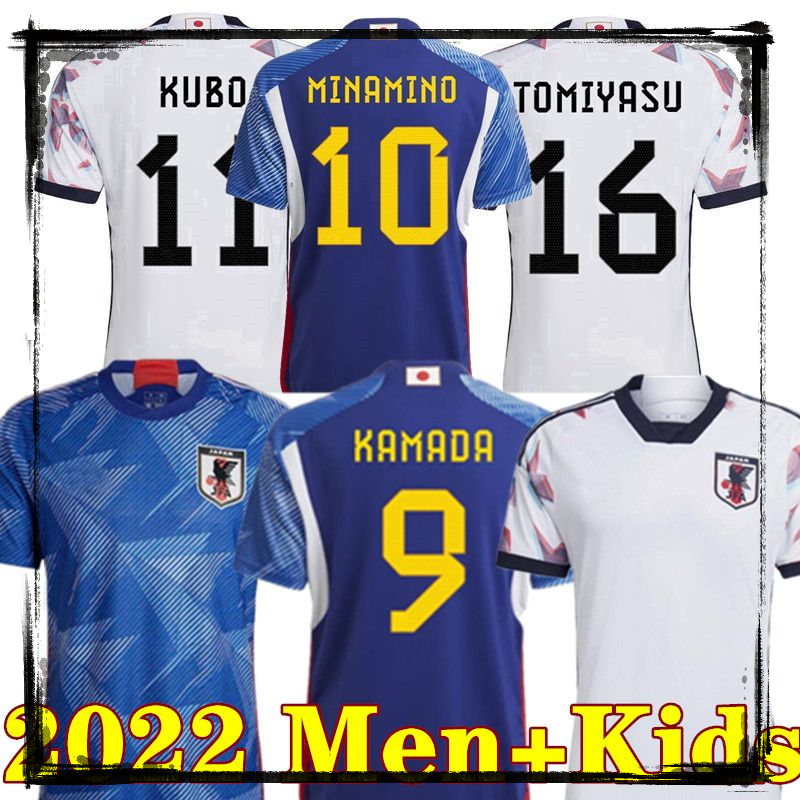 

2022 Japan World Cup Soccer Jersey MINAMINO TSUBASA ATOM Japanese Football Shirt HONDA KAGAWA KYOGO SHIBASAKI KUBO KAMADA TOMIYASU ENDO men kids kit jerseys, Colour 1