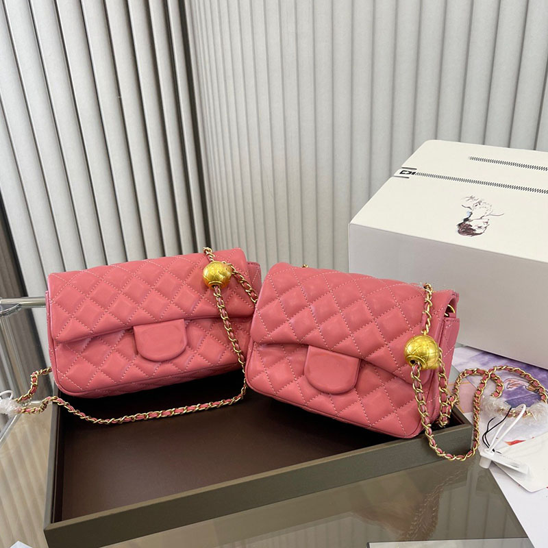 Luxury Women Mini Golden Ball Designer Crossbody Bag Adjustable Chain Matelasse Fashion Classic Flap Shoulder Bag Clutch Retro Wallet Card Holderkey