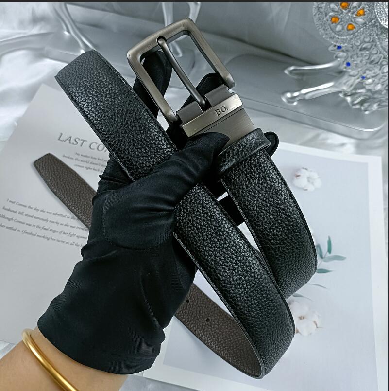 

Designer Belt Luxury Big Pin Mont Buckle Reversible Belts Fashion Men Women Real Leather Belt Width 3.8cm, No box