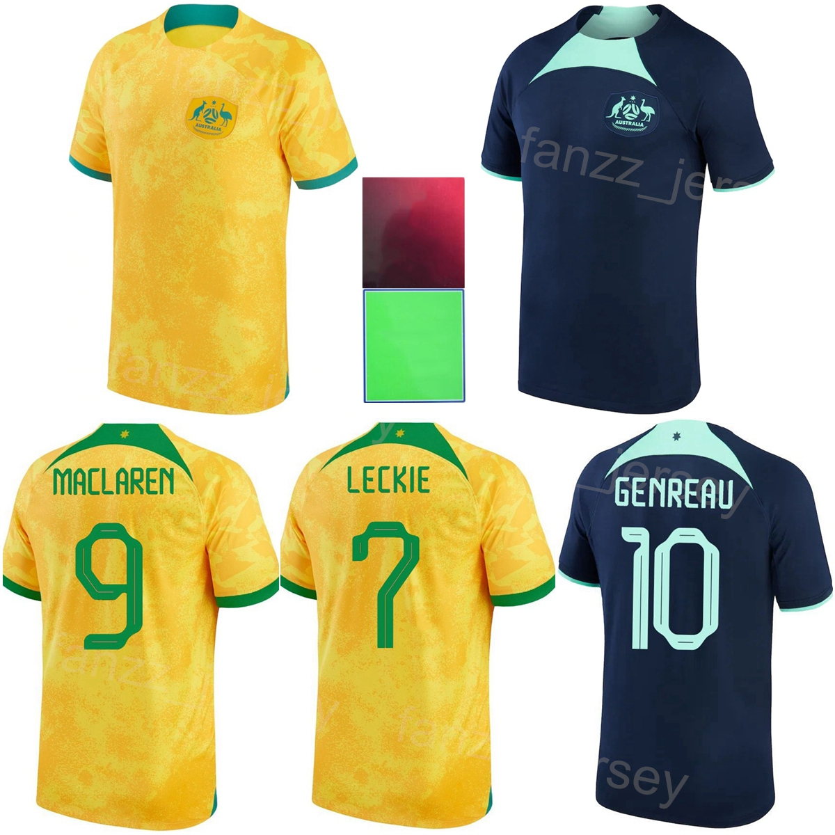 

National Team Australia GOODWIN Soccer Jerseys ROWLES SOUTTAR BEHICH RYAN LECKIE MOOY IRVINE ATKINSON DEGENEK BACCUS MABIL KUOL Football Shirt Kits 22-23 World Cup, Yellow