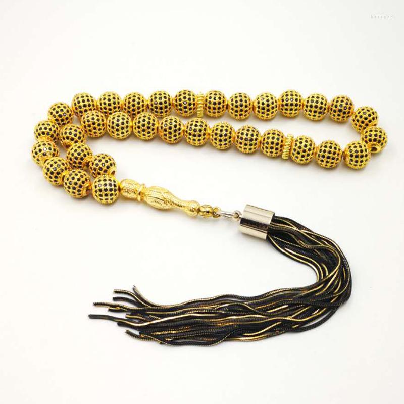 

Strand Luxury Tasbih 33 Copper Beads Inlaid With Zircon Eid Al-Adha Gift Bracelet Misbaha 5A High Quality Muslim Rosary