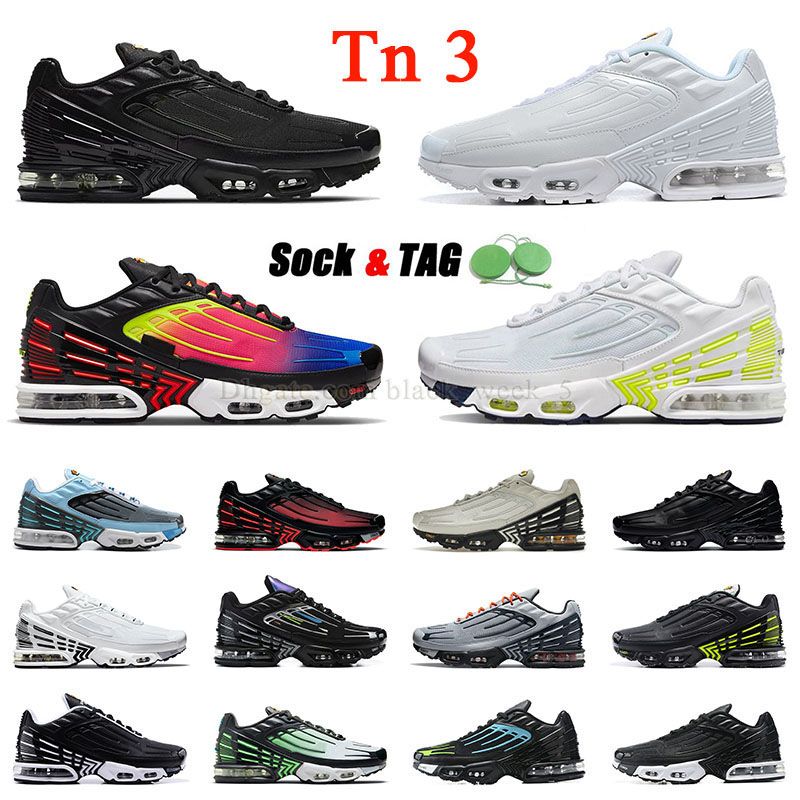 

Classic black and white TN3 running shoes tn plus 3 mens size 12 gradient purple obsidian midnight navy blue light bone blacks whites leather volt green aqua sneaker, A64 39-46 leather black multi swush