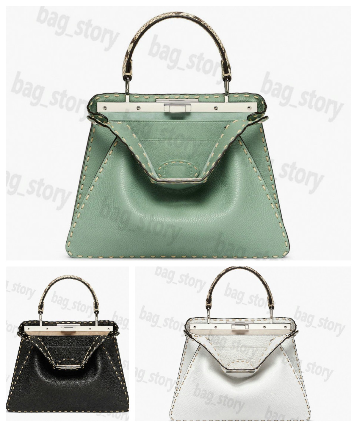 

Women Small Tote Bag Peekaboo Handbag Fashion Crossbody Shoulderbag Leather Print Elaph Handle with Adjustable Strap Cross Body Wallet Purse Designer Bags Clutch