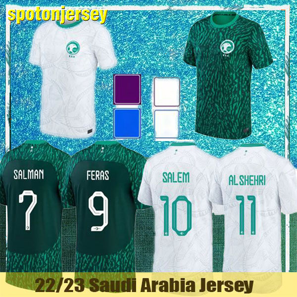 

2 23 Saudi Arabia Soccer Jerseys SALEM SHEHRI FERAS SALMAN Football Shirt YASSER AL HASSAN NAWAF HATTAN KANNO SAUD Mens kids kit Jersey 105868, Away