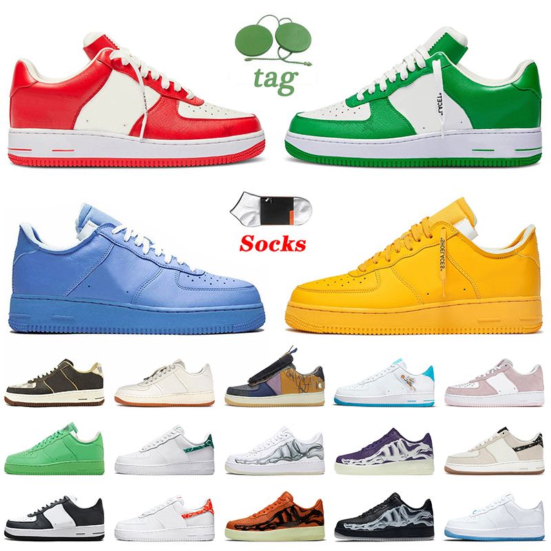 

Women Mens Designer Casual Shoes 1s Comet Red Green Team Royal MCA Blue Printing Brown White Skeleton 1 UV Reactive Sneakers Trainers